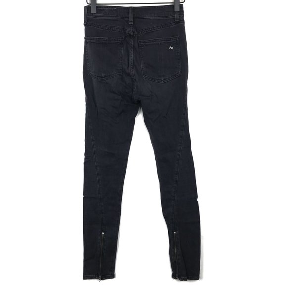 [3 for $15] Rag & Bone Justine Zipper Skinny Jeans Black Grey 25 - Picture 5 of 8